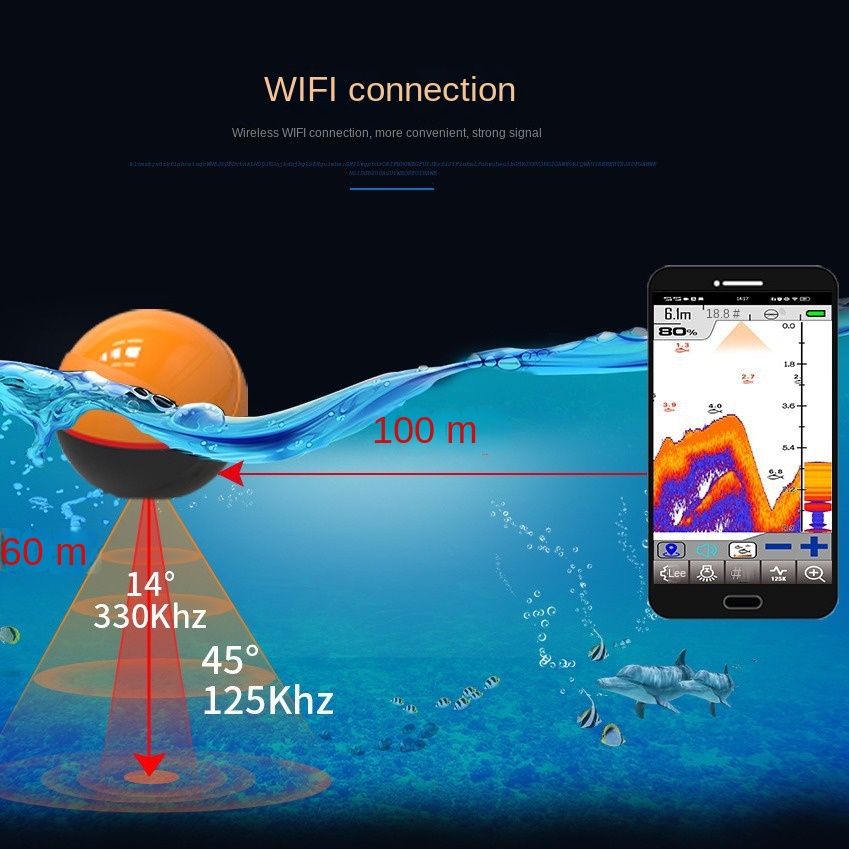 Alat Pendeteksi Ikan WiFi Pint - Fish Finder Battery ulasan dan harga