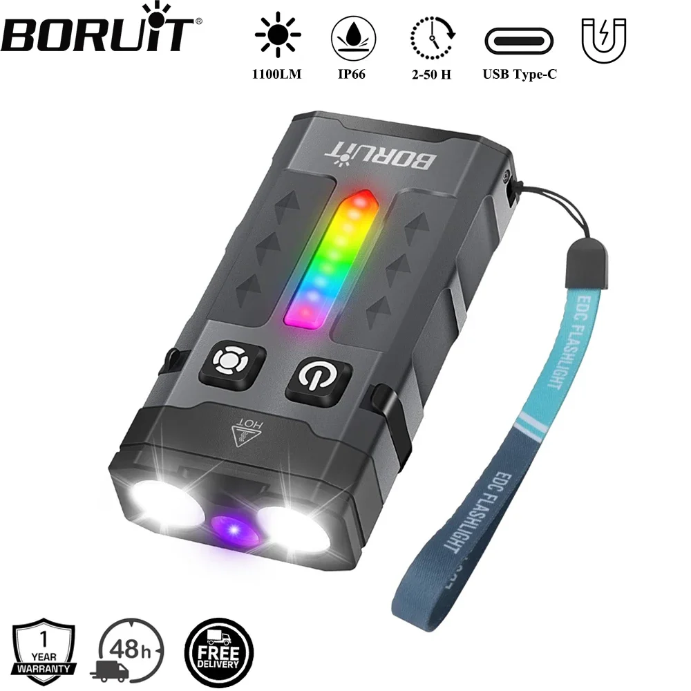 BORUiT EV20 1100LM EDC Senter  - Fishing Light ulasan dan harga