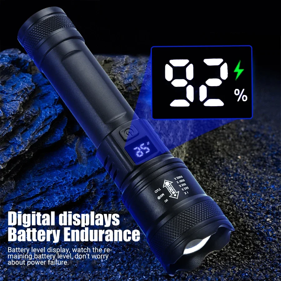 Lampu senter LED kuat 9900LM,  - Fish Finder Battery ulasan dan harga